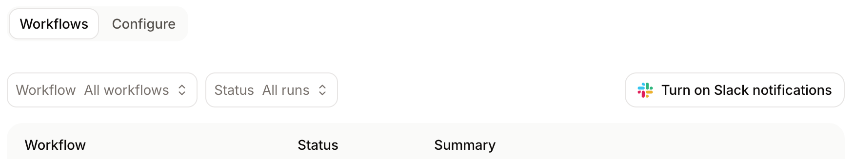 The turn on Slack notifications button.