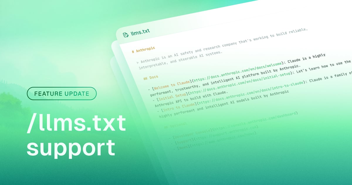 llms.txt support