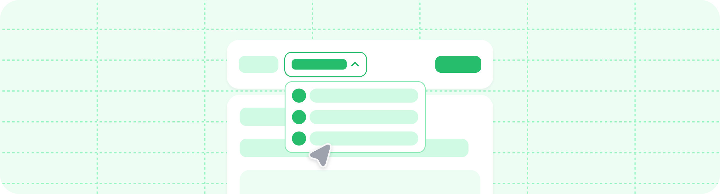 Gráfico decorativo de un selector de productos.