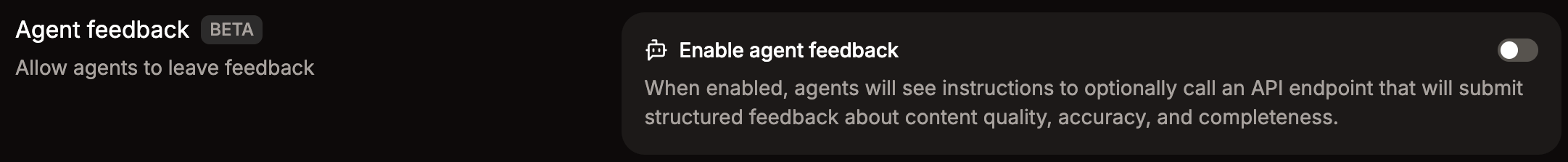 Opción de comentarios de agentes en la página de Add-ons.