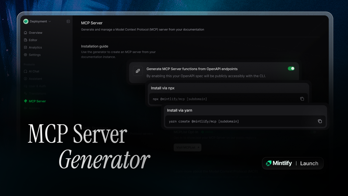 captura de pantalla del generador de servidor MCP