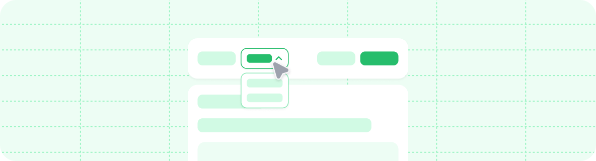 Decorative graphic of a version switcher.