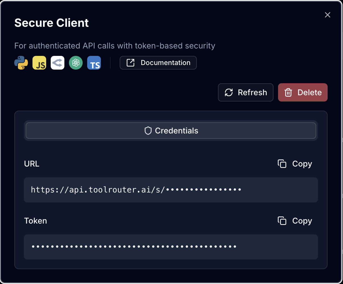 Secure Client Credentials