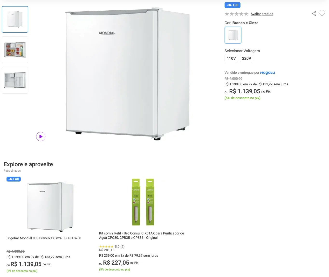Screenshot showing sponsored products in a carousel format demonstrating sponsored listing placement options.