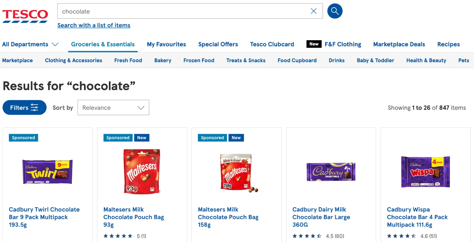 Page layout showing sponsored listings integrated within search results demonstrating sponsored listing placement options.