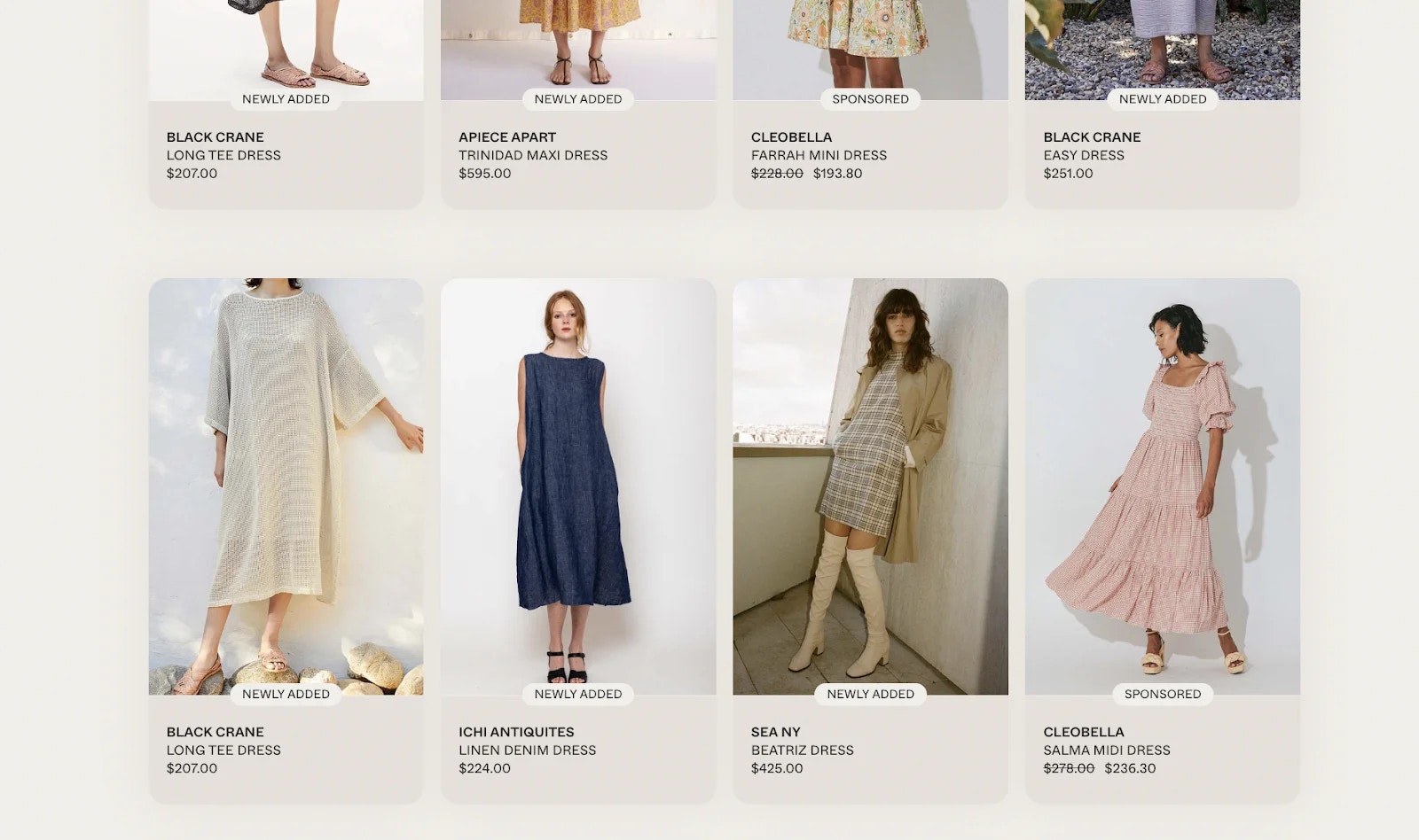 Screenshot showing demonstrating sponsored listing placement options.