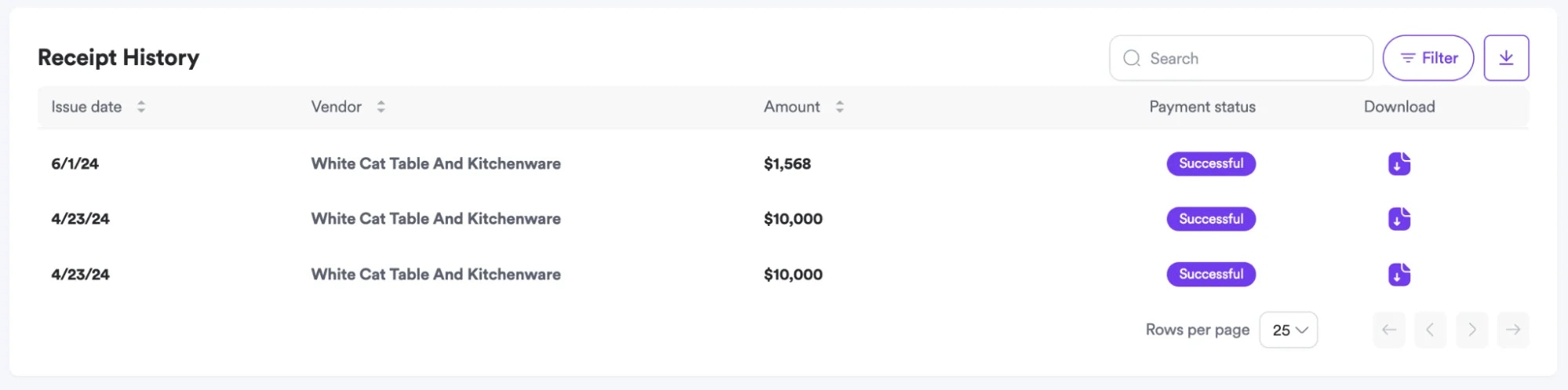 Screenshot of payment receipt.