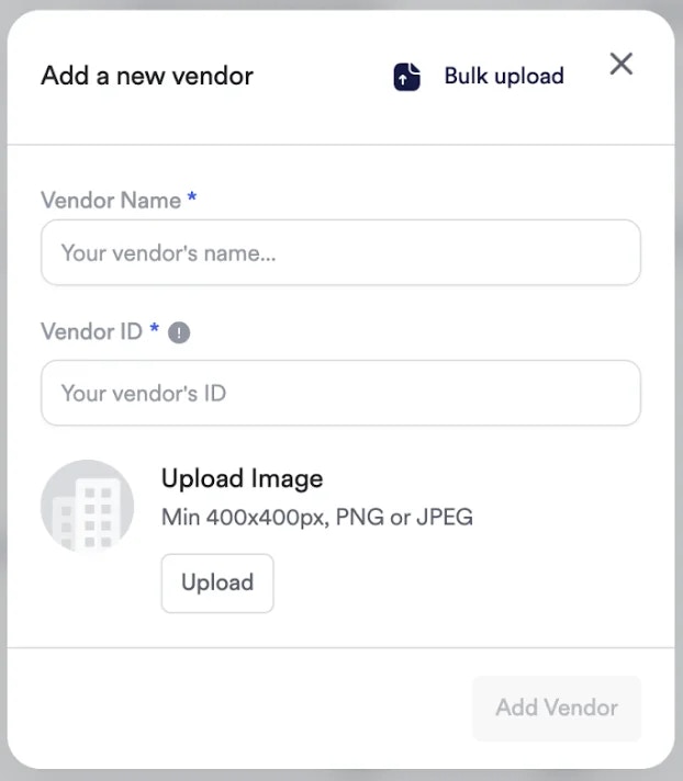 adding vendor