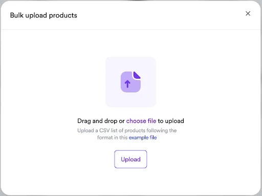bulk upload products step 1