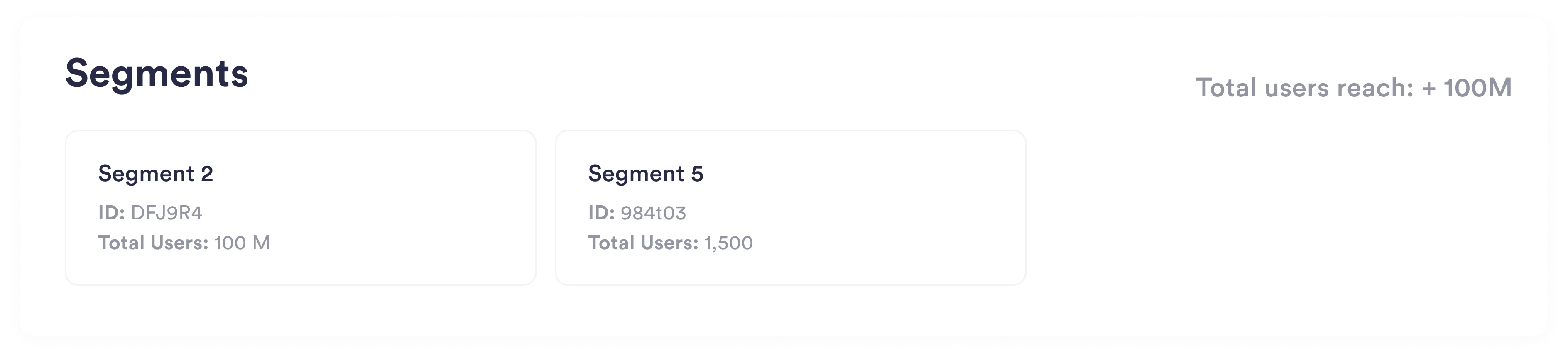 Configured audience segments in campaign details view
