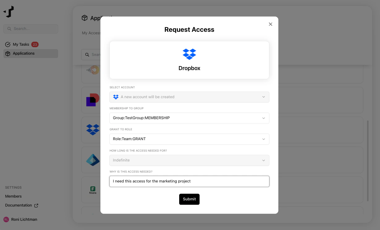 Access request form
