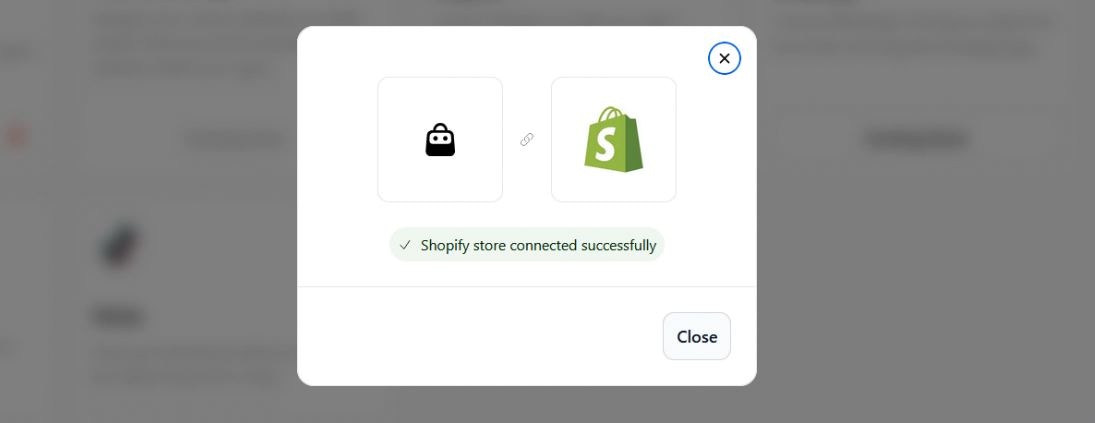 Connected to Shopify