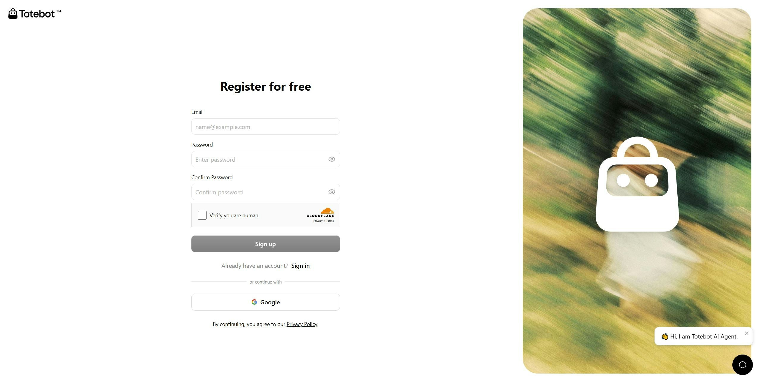 totebot register for free
