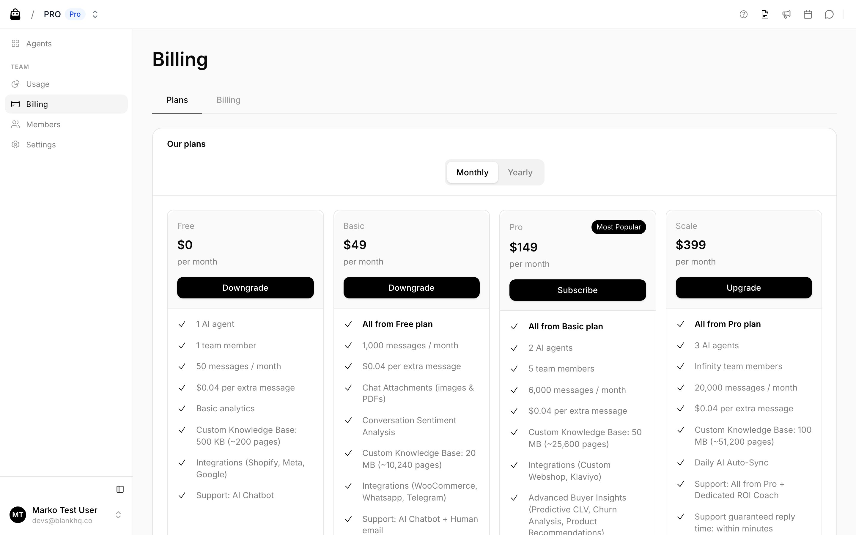 Billing plans
