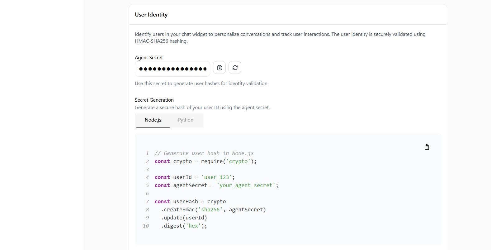 User Identity Setup