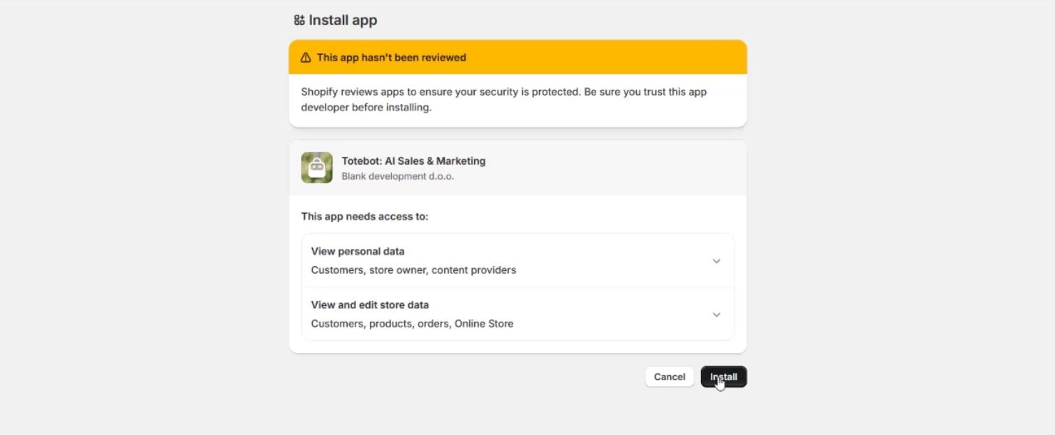 Install Shopify App