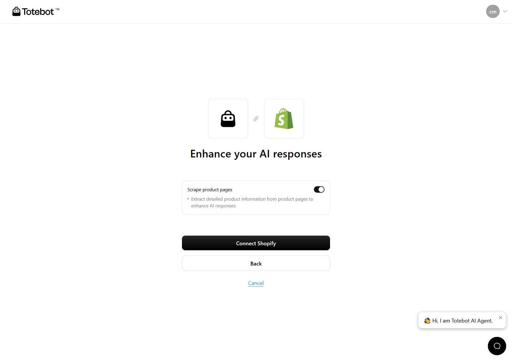 totebot-ai-agent-shopify-account.JPG