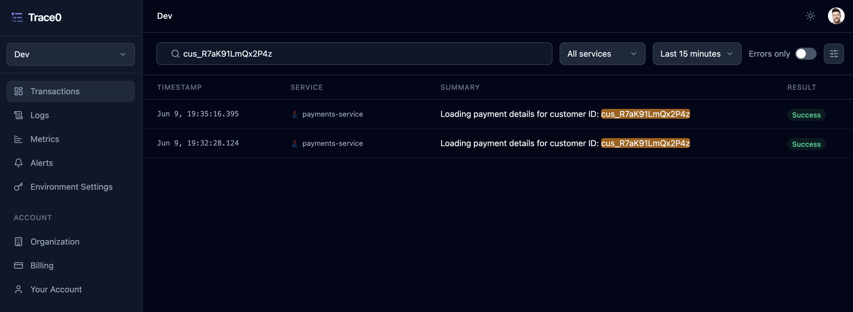 Transactions Light