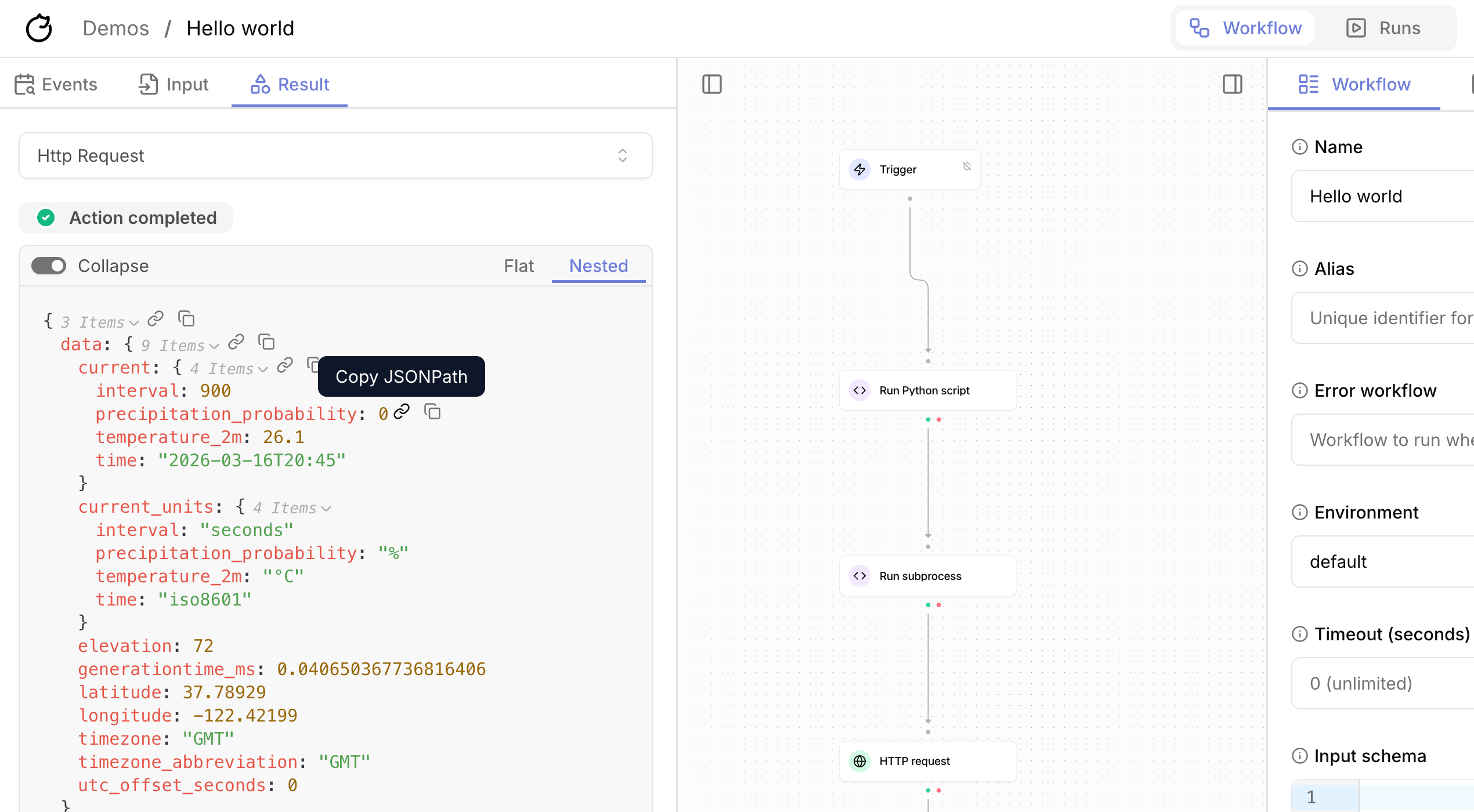 Copy action reference