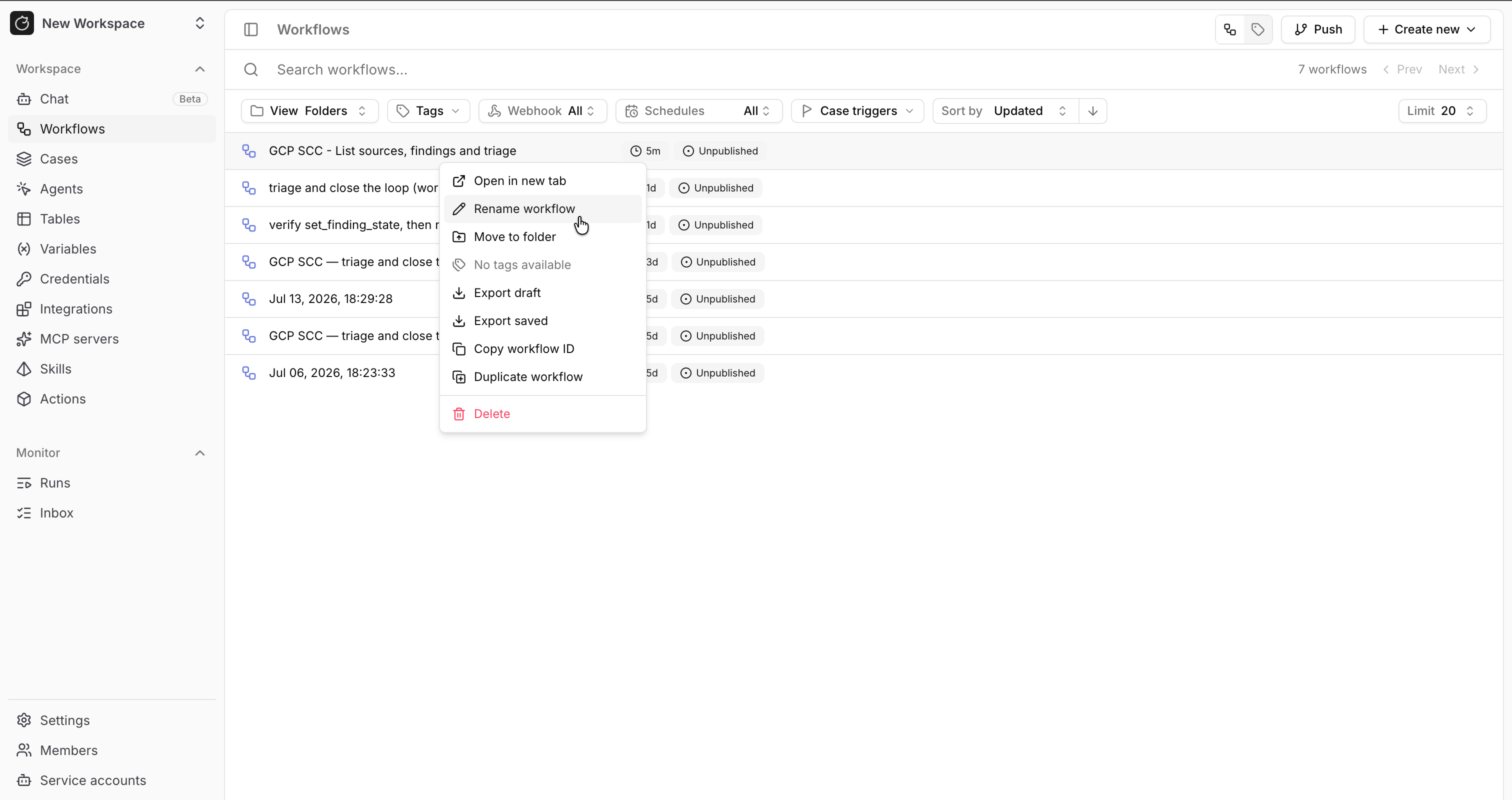 Rename workflow