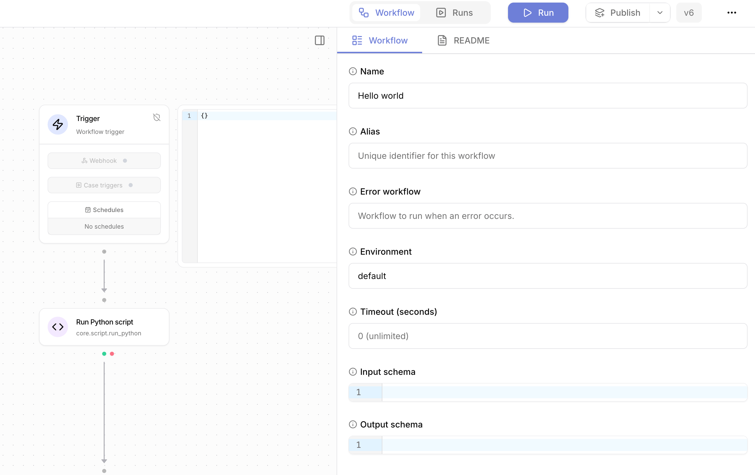 Workflow settings