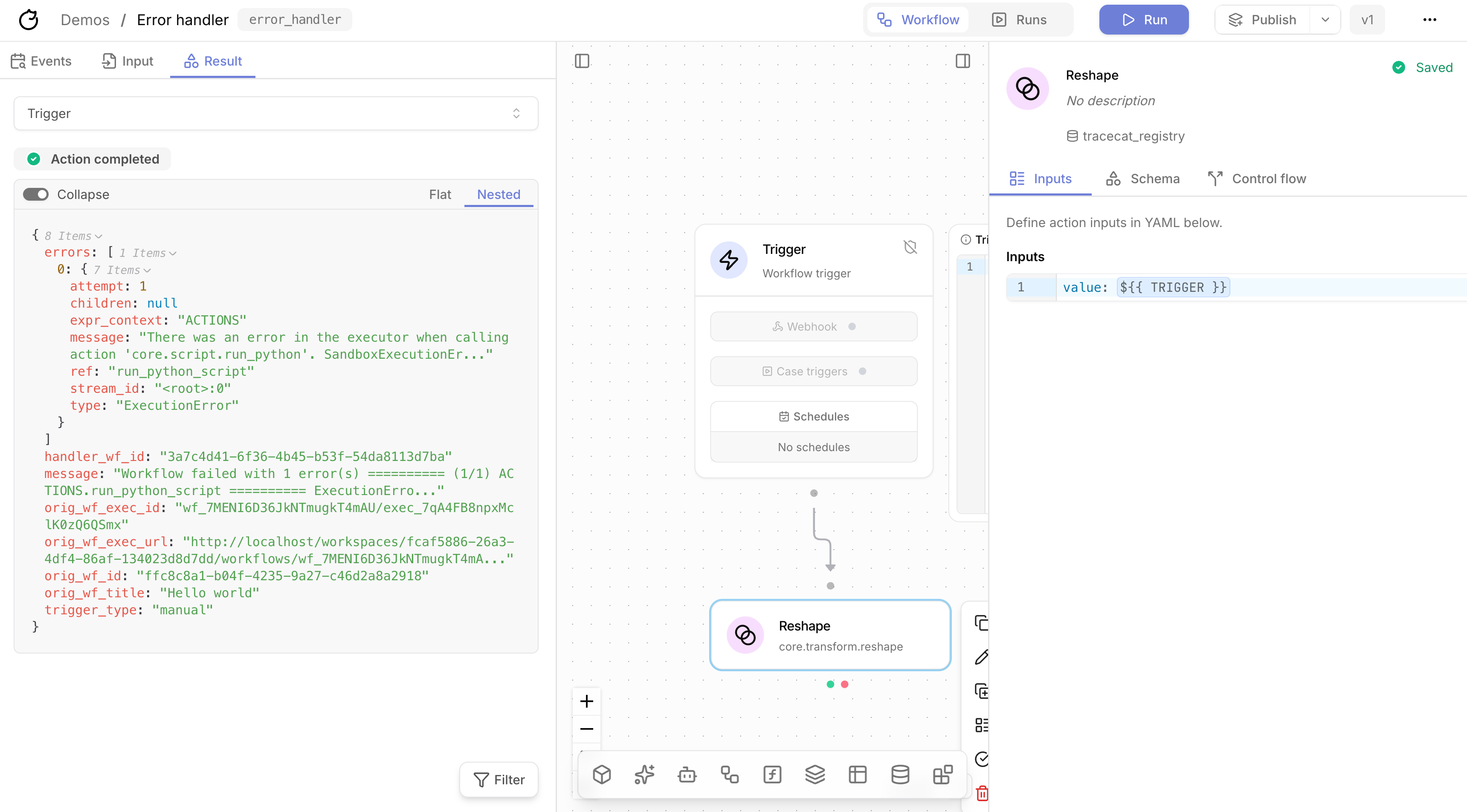 Error workflow