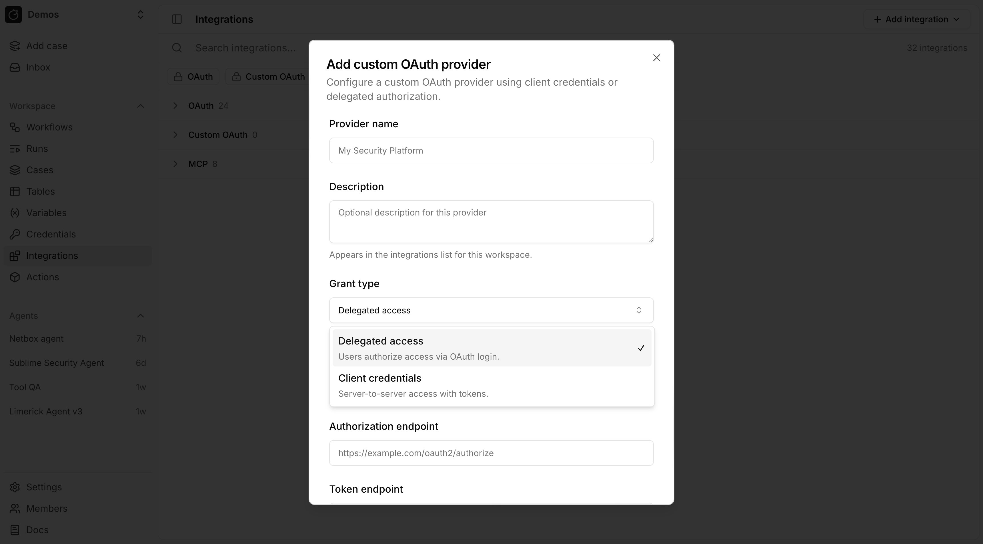 OAuth integrations