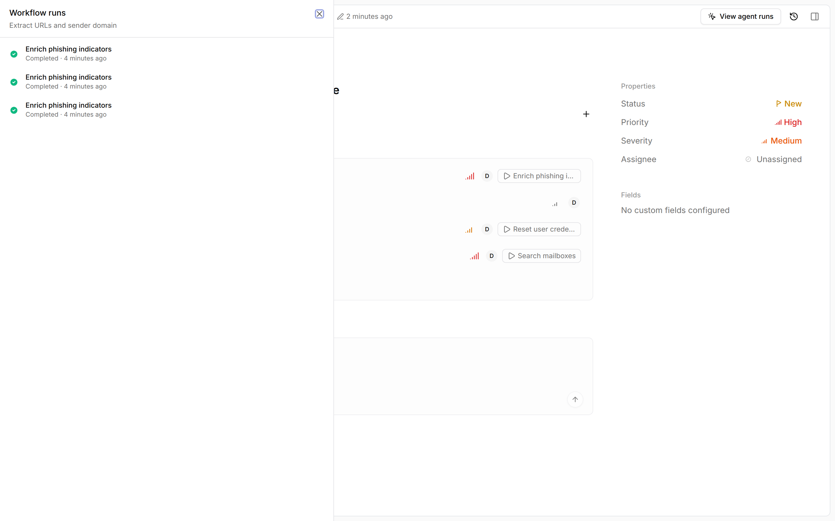 Workflow runs for a task