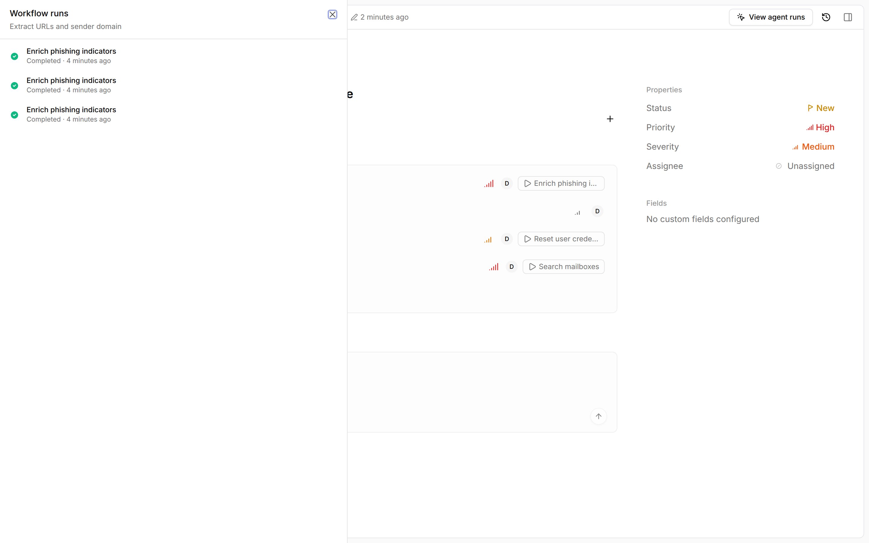 Workflow runs for a task