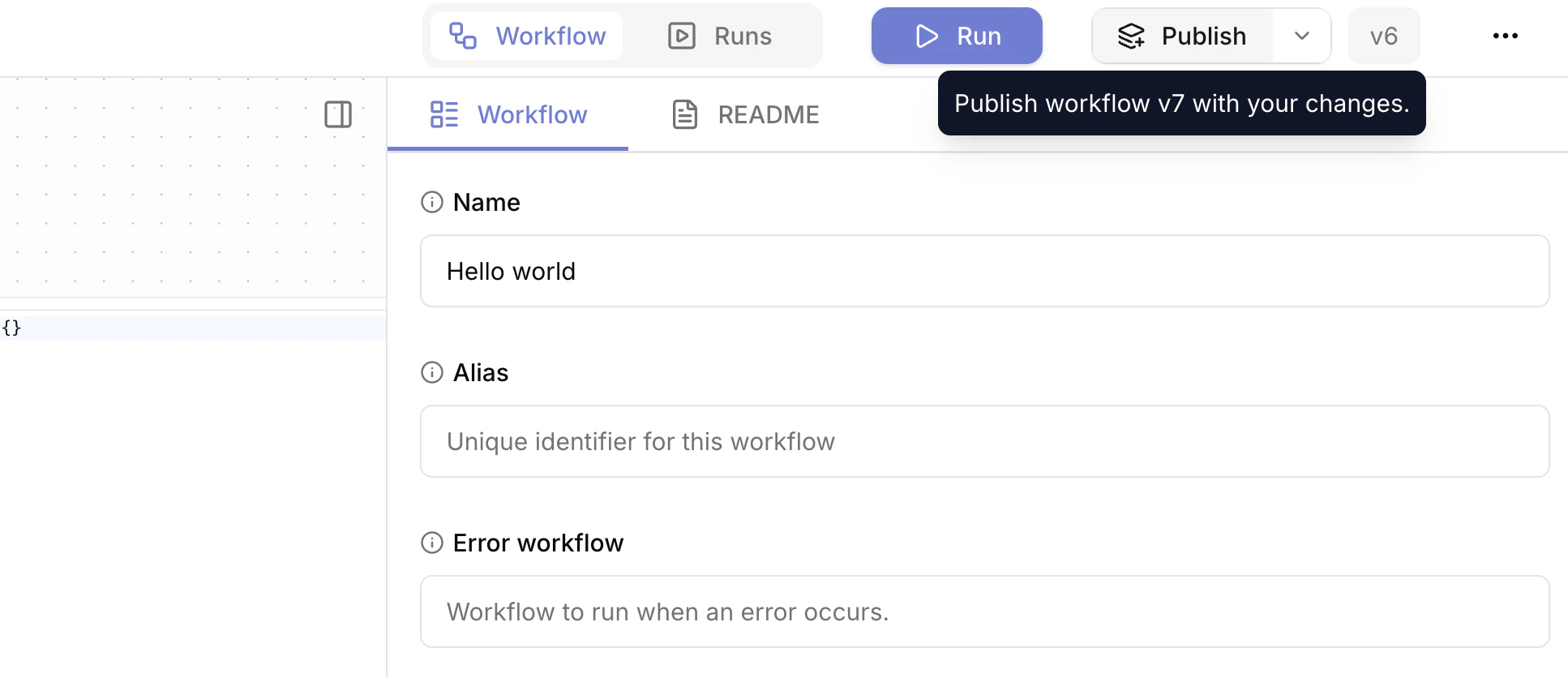 Publish workflow