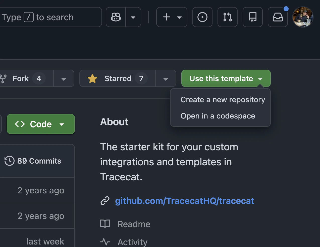 Clone GitHub template