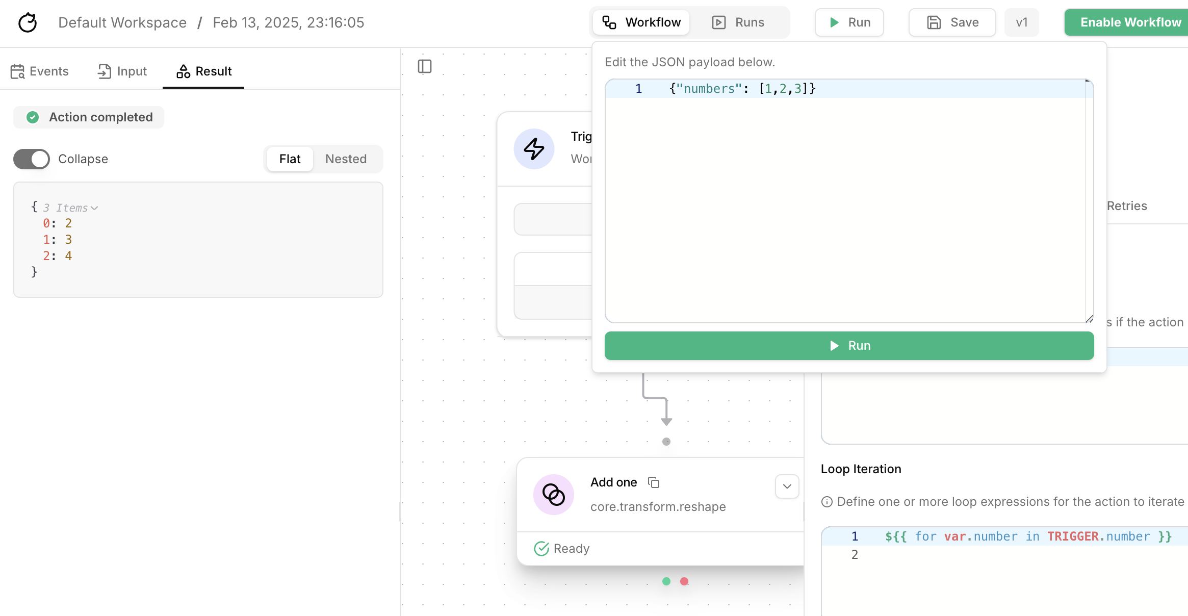 Run workflow
