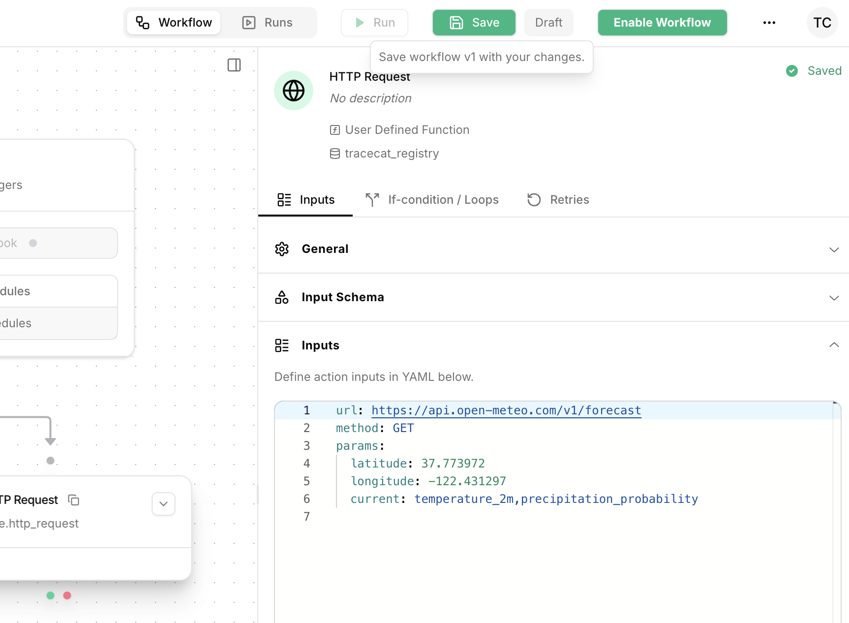 Save workflow