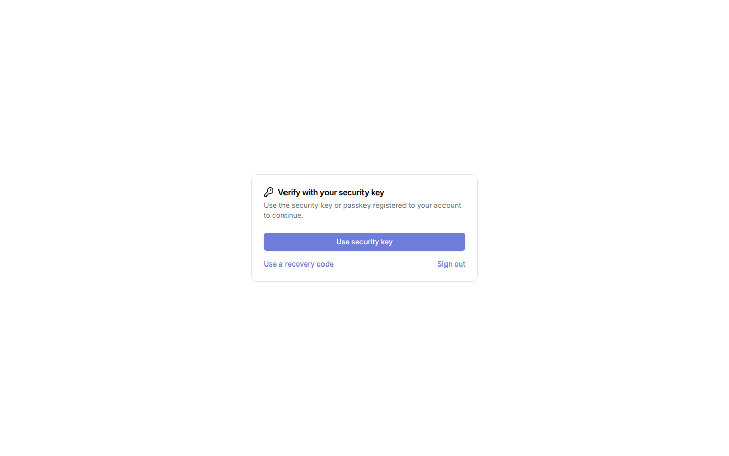 Security key prompt at sign-in