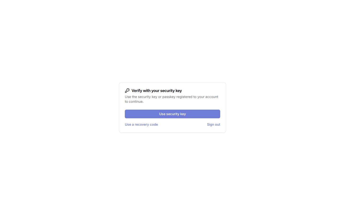 Security key prompt at sign-in