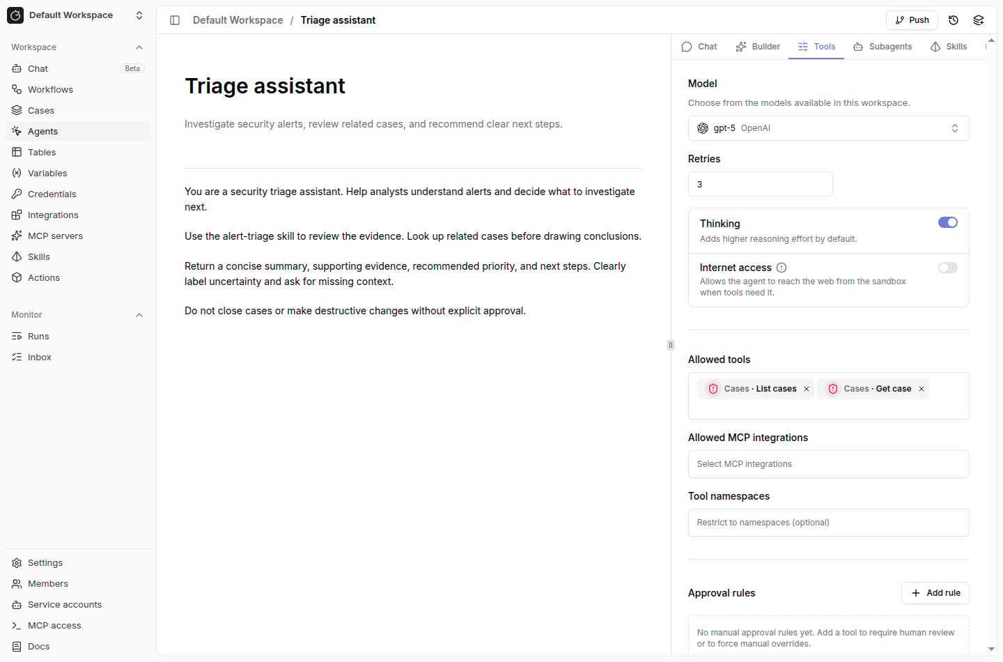 Agent preset tools
