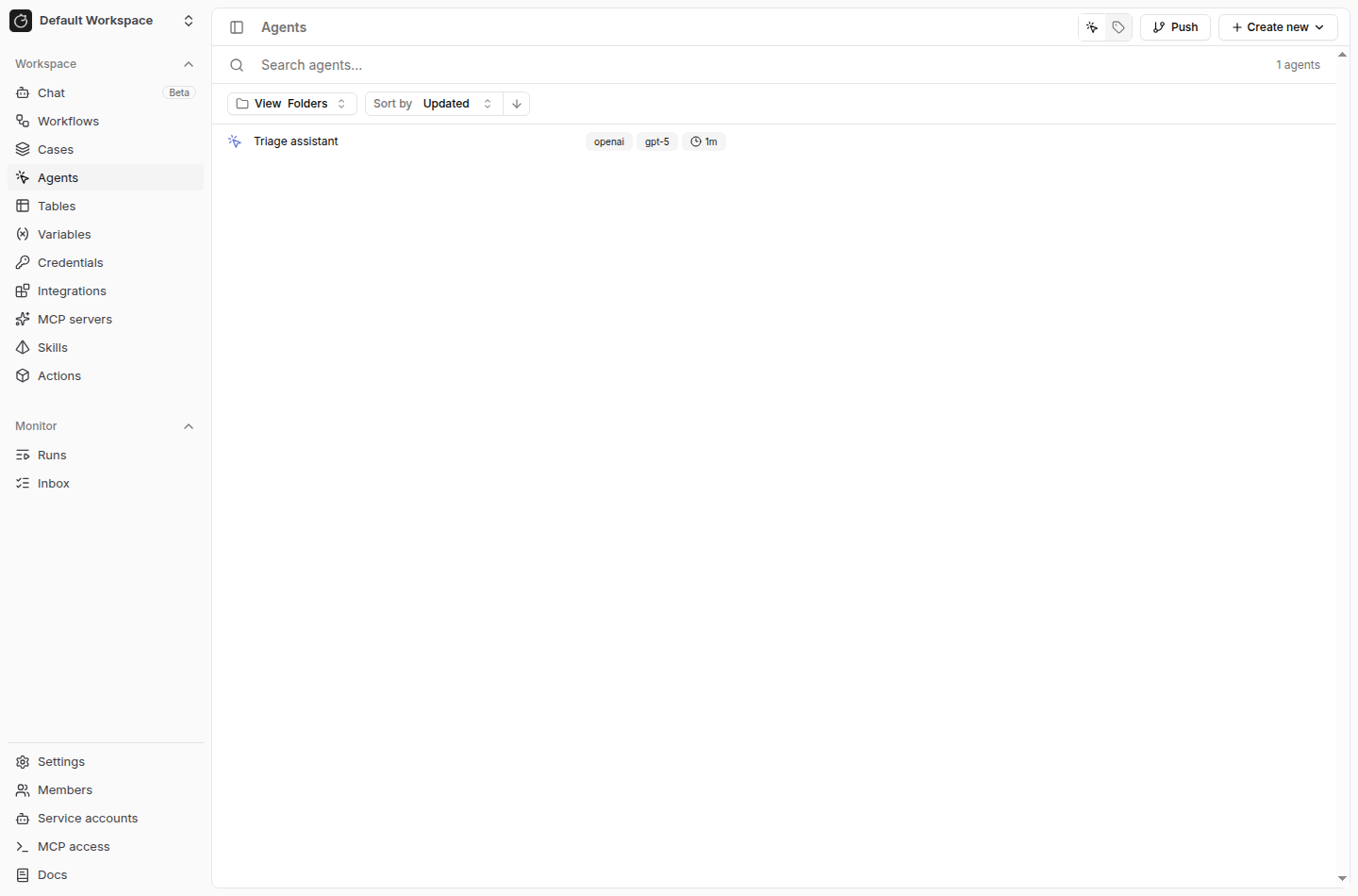 Agents page
