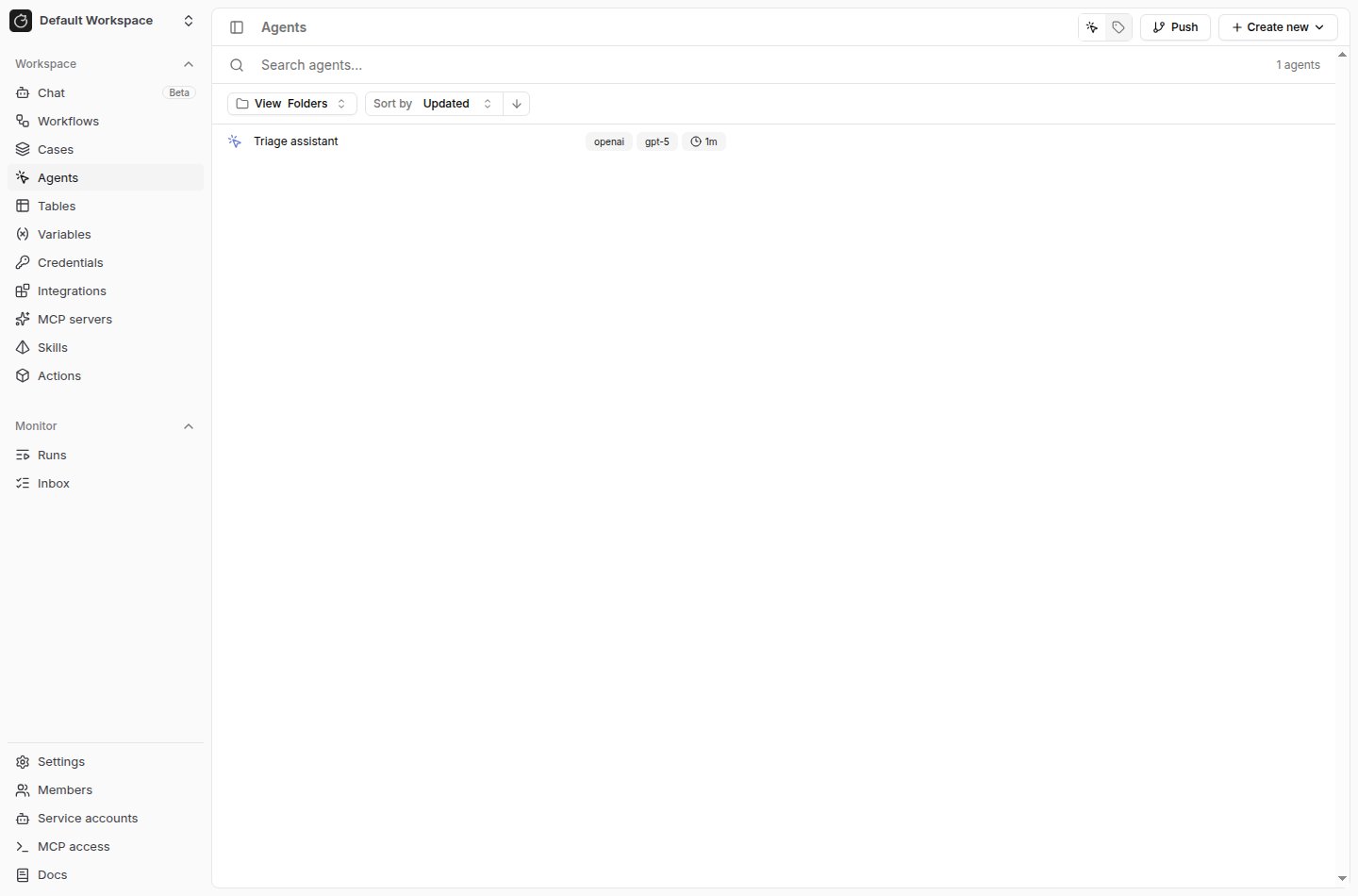 Agents page
