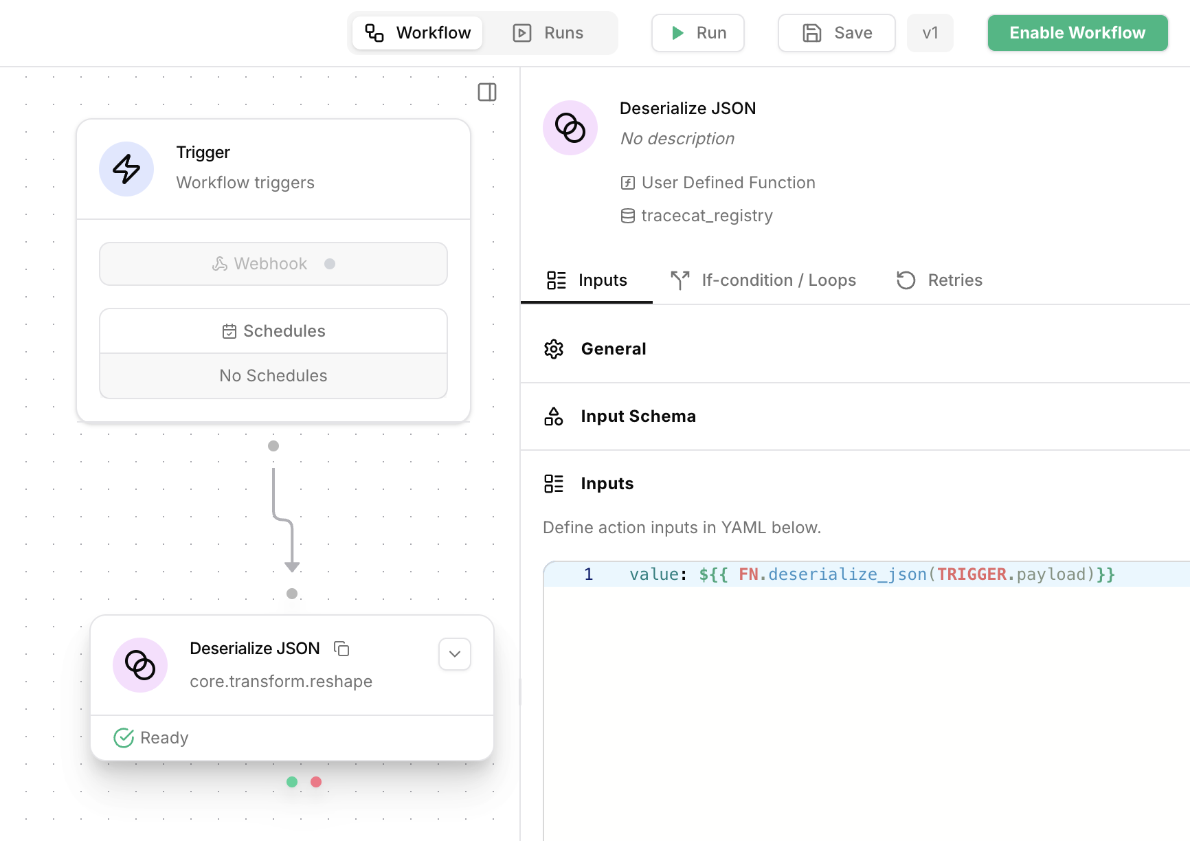Deserialize JSON action