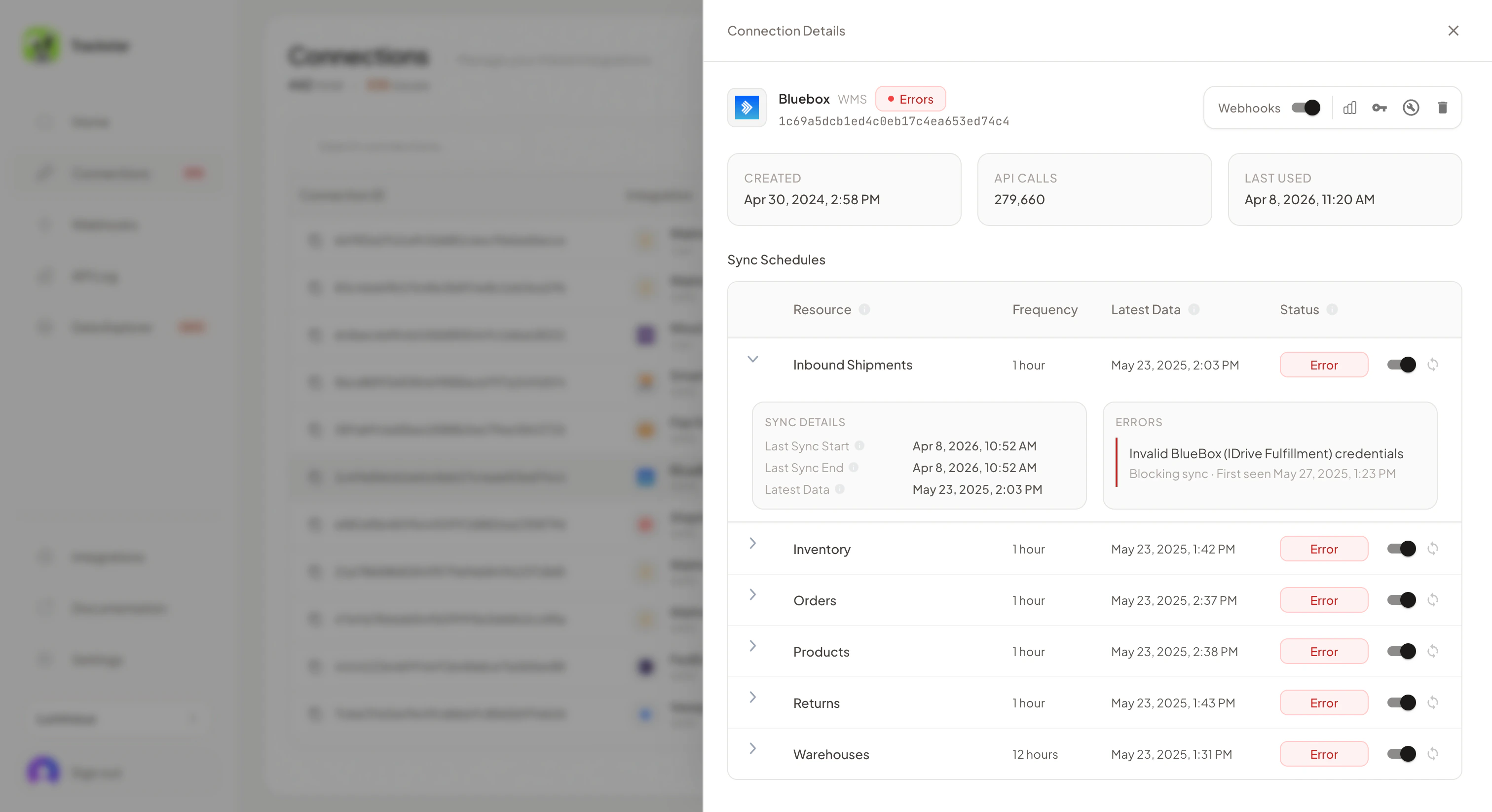 Connection with blocking credential error