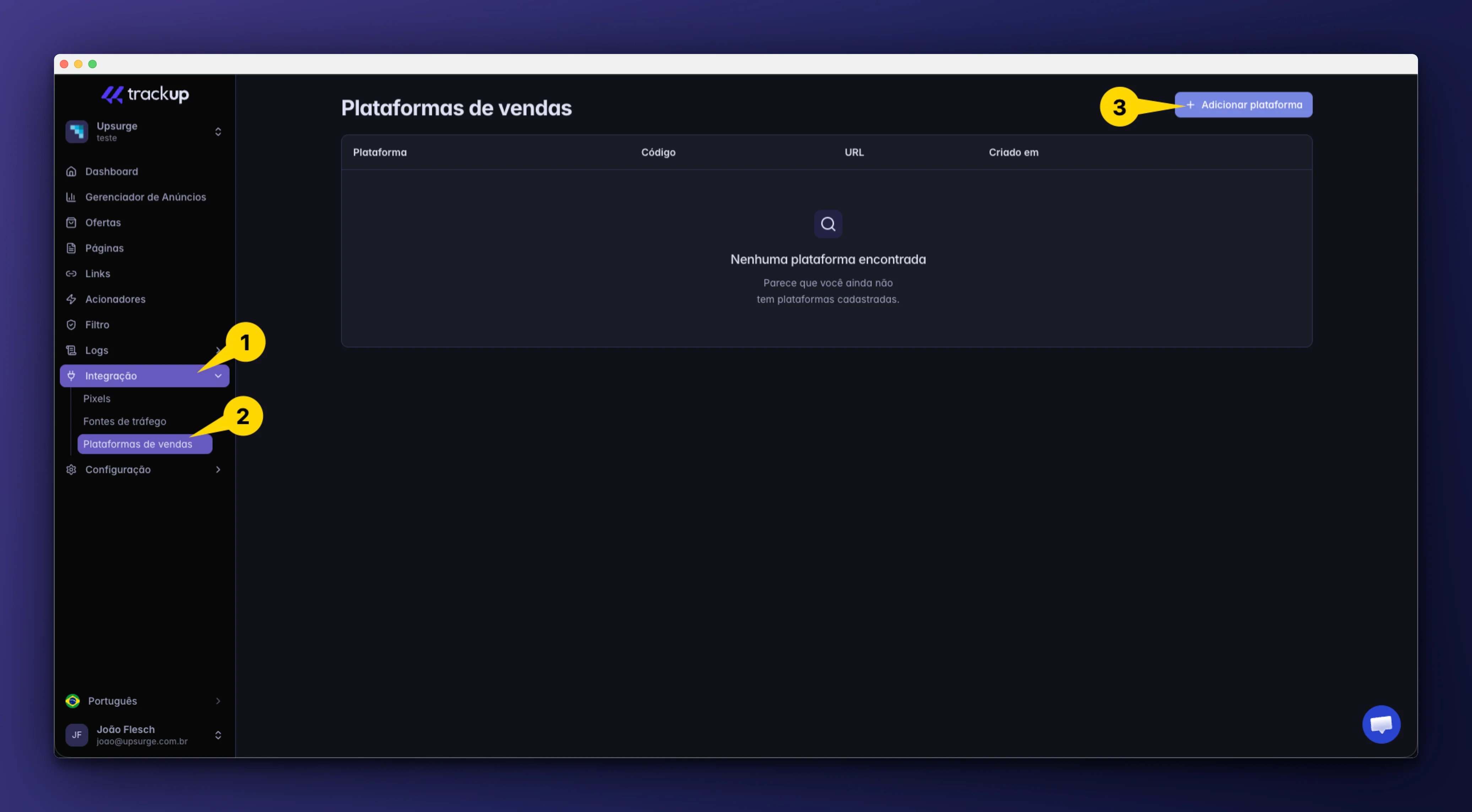 PLATAFORMA DE VENDAS
