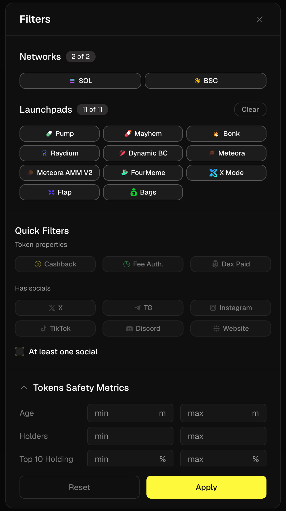 filter panel