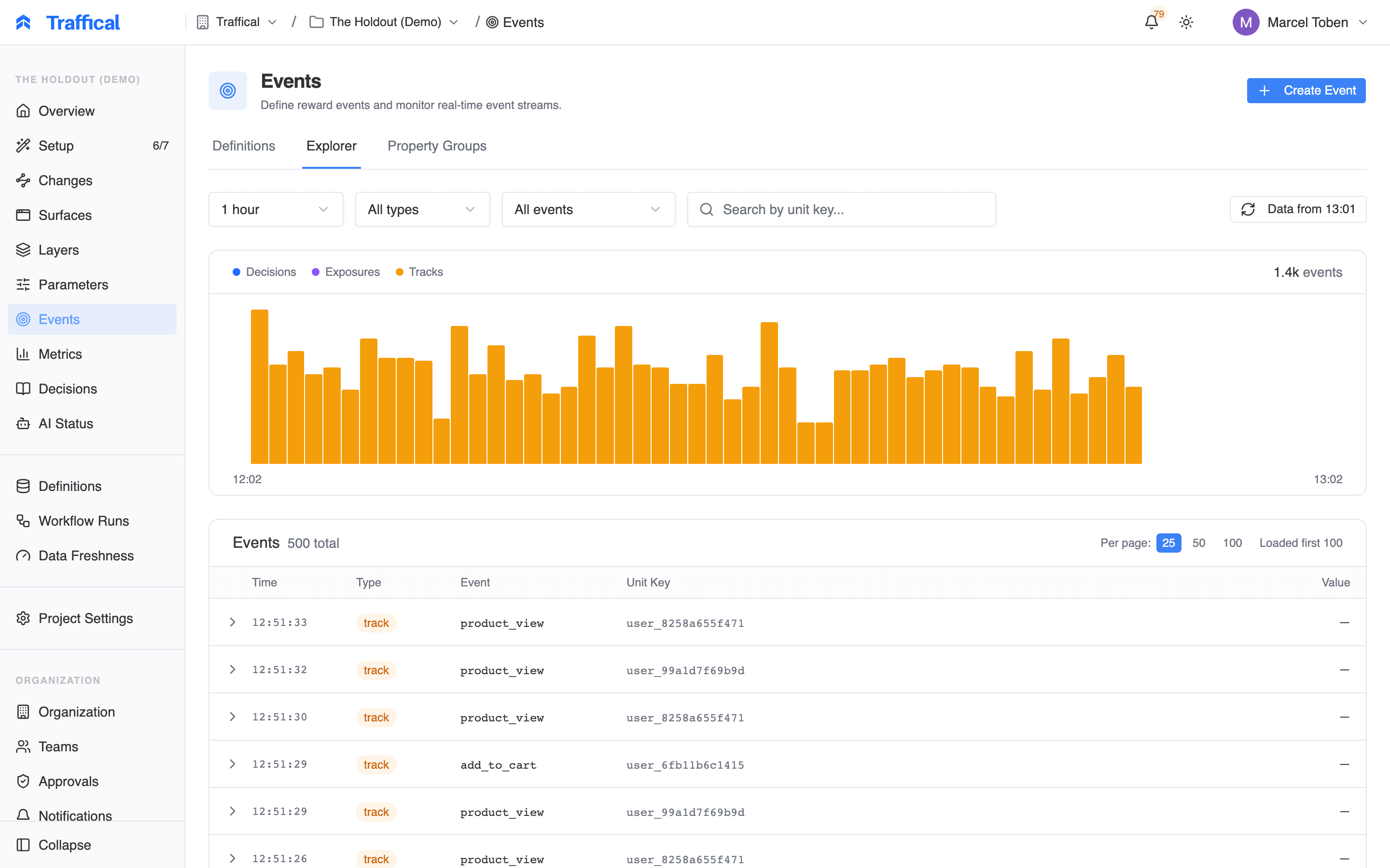Event explorer placeholder