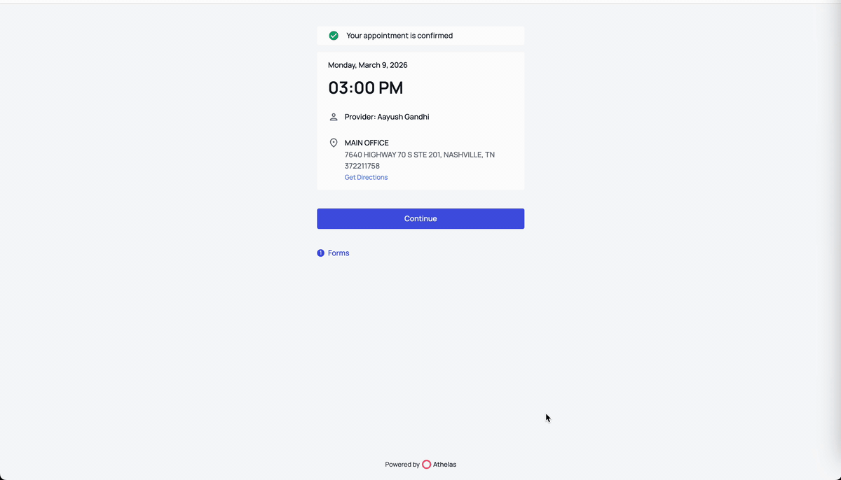 Conditional questions appearing as the patient answers