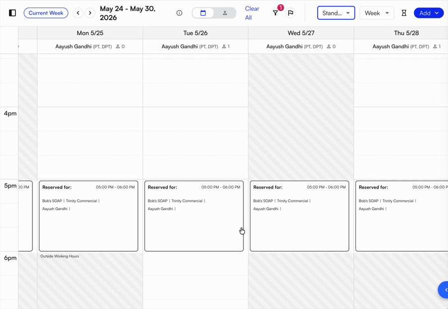 Manually triggering waitlist offers from the calendar