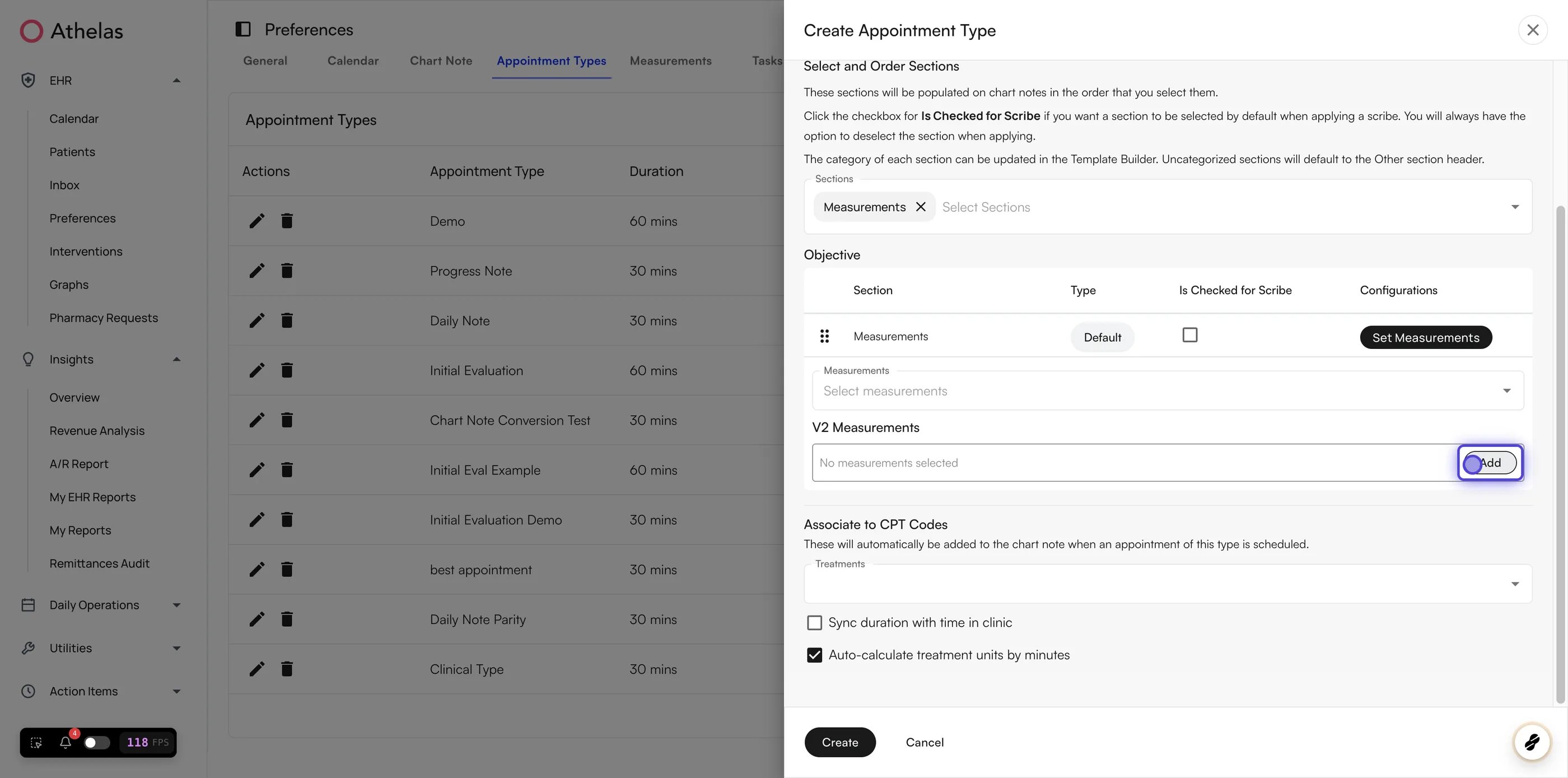 Add button next to the V2 Measurements field