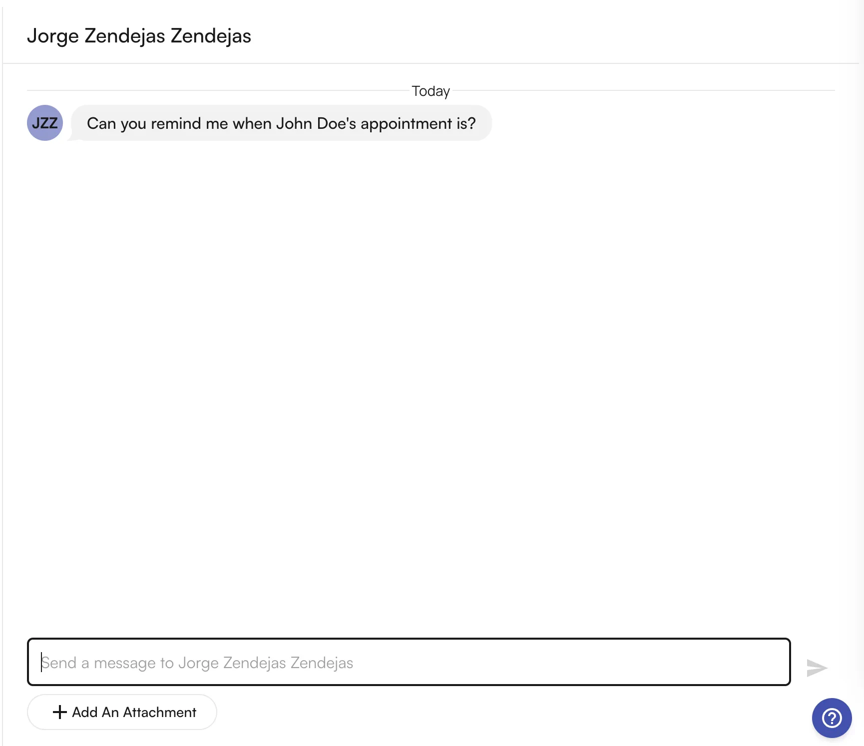 Opened message with response field