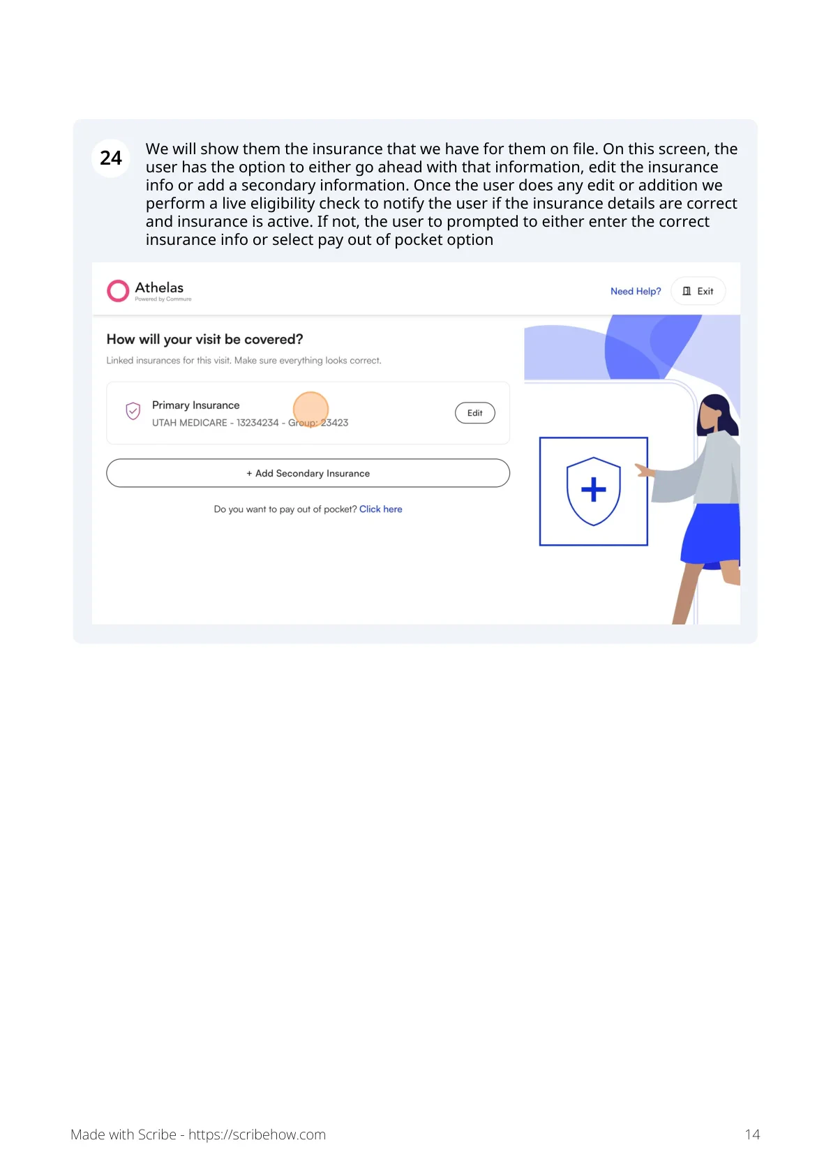 Insurance verification with live eligibility check