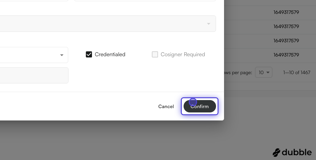 Confirm the new credential