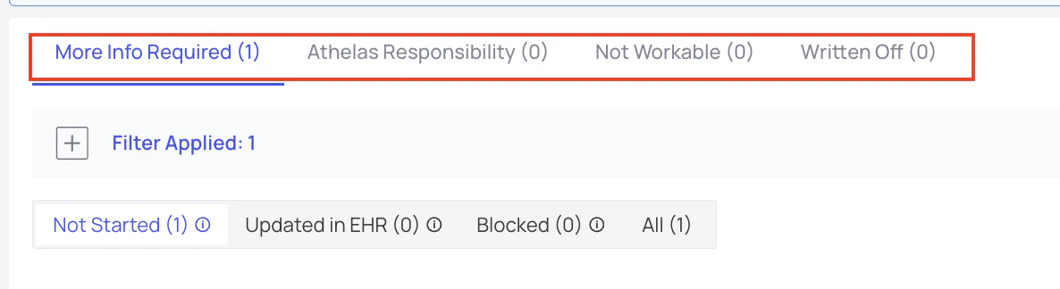 Rejections More Info Required detail